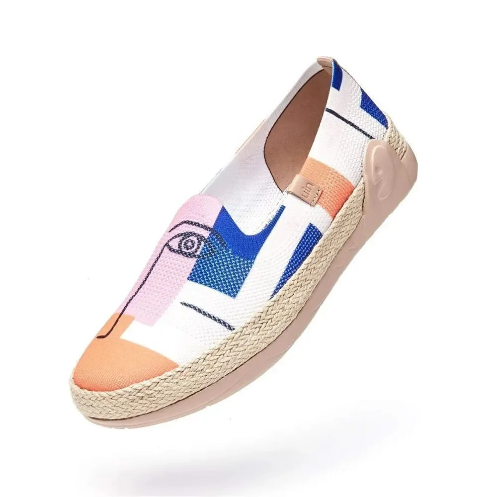 UIN Women's Espadrilles Knitted Walking Casual Shoes (Look at Me Marbella)